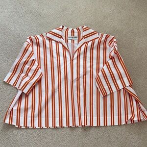 Balenciaga Striped Top in Orange and White size 38